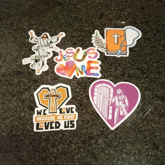 Jesus Religious 5 Piece Stickers - Picture 2 of 3